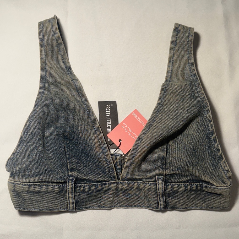 PrettyLittleThing Denim Crop Top